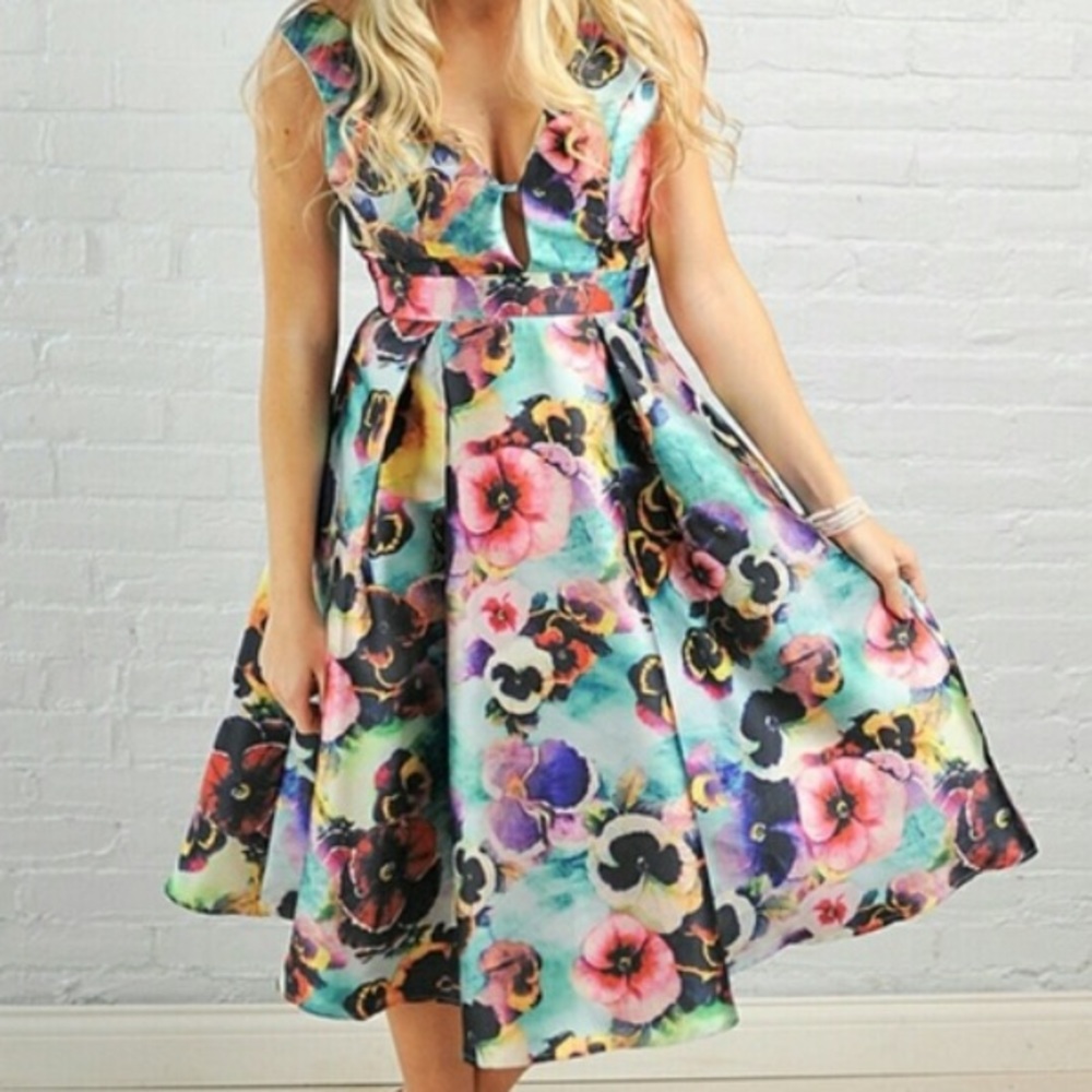 Pansy print dress